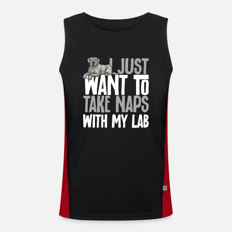 Silver Labrador Retriever Silver Lab Men's Functional Contrast Tank Top 