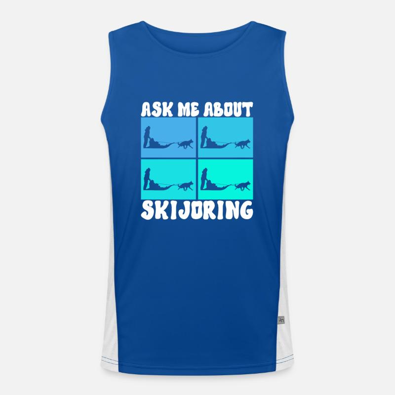 Schlittenfahren Schlittenhunde Funktionelles Kontrast-Tank Top für Männer 