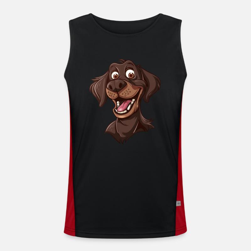 Pudelpointer | Cartoon Artwork Funktionelles Kontrast-Tank Top für Männer 