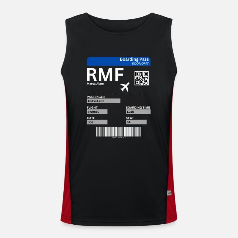 Marsa Alam Egypt Flight Ticket Holiday Idea Men's Functional Contrast Tank Top 