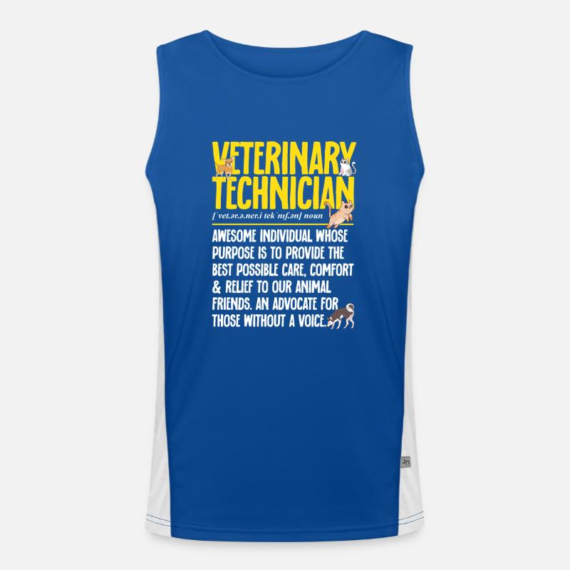 Vet Tech Veterinary Medicine Veterinary Technician Men's Functional Contrast Tank Top 