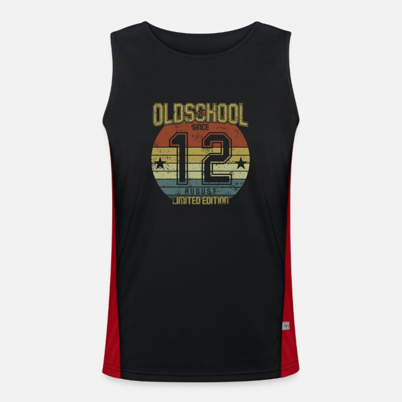 August 2012 - Geburtstag im August Oldschool Funktionelles Kontrast-Tank Top für Männer 
