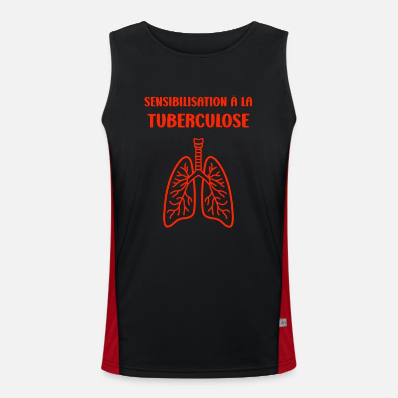 Sensibilisation à la tuberculose Débardeur respirant contrasté Homme 