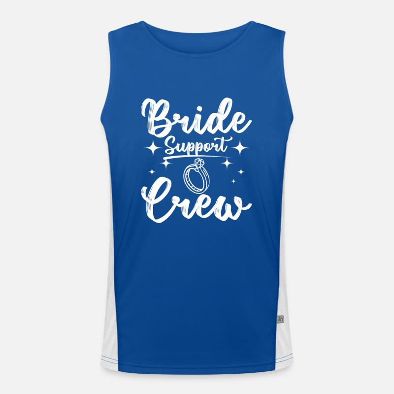 Team Bride Bridesmaid Bride Support Crew Funktionelles Kontrast-Tank Top für Männer 