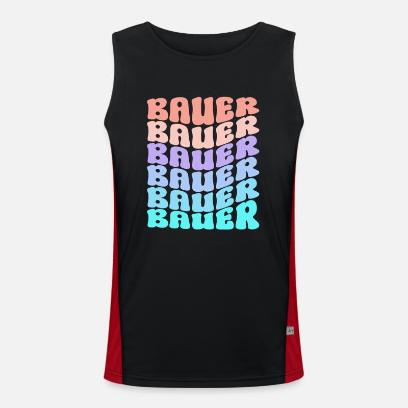 Lettrage Bauer vibrant Style rétro cool Débardeur respirant contrasté Homme 
