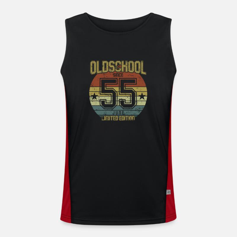 June 1955 - Geburtstag im Juni Oldschool Funktionelles Kontrast-Tank Top für Männer 