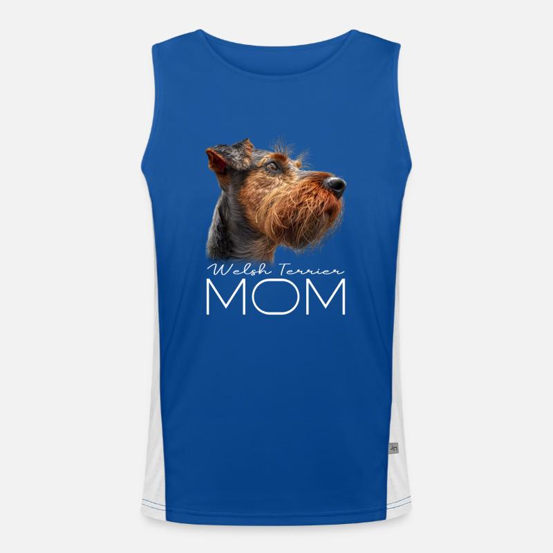 Welsh Terrier Mama Funktionelles Kontrast-Tank Top für Männer 