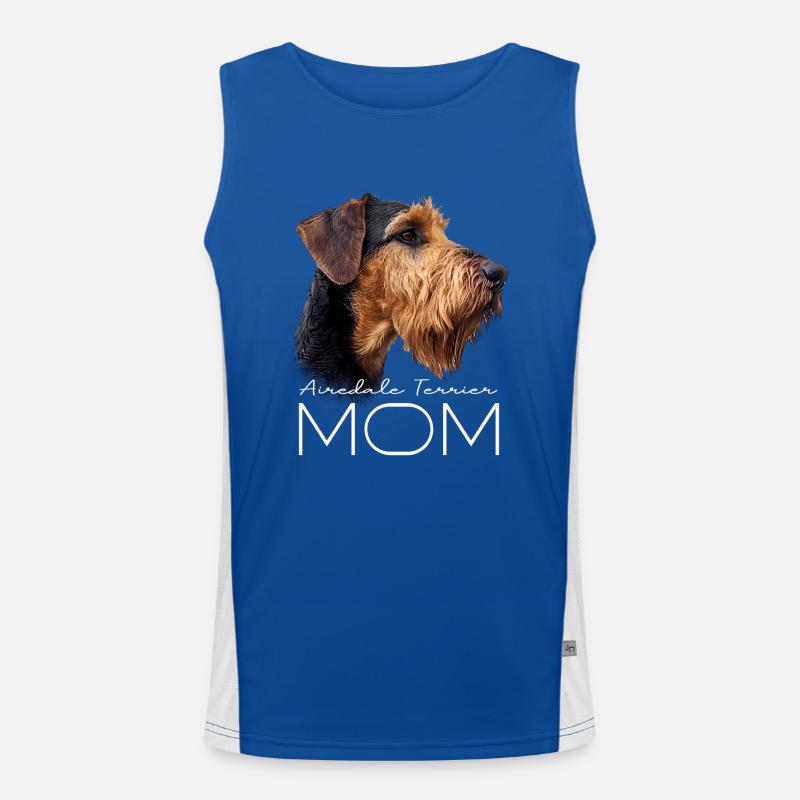 Maman Airedale Terrier Débardeur respirant contrasté Homme 