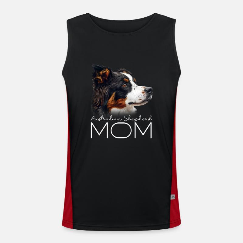 Australian Shepherd Mama Funktionelles Kontrast-Tank Top für Männer 