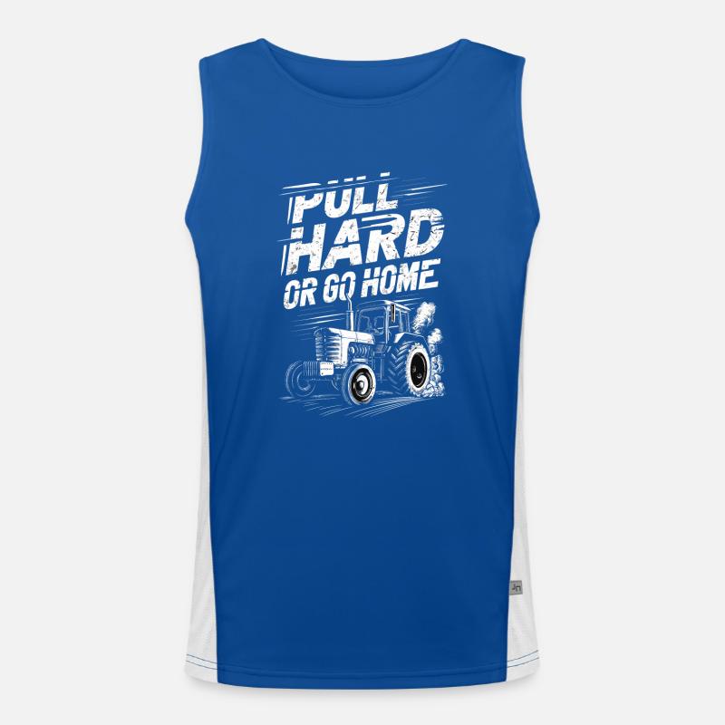 Tractor Pulling Tractor Pulling Tractor Power Farm Men's Functional Contrast Tank Top 
