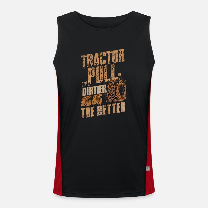 Tractor Pulling Tractor Pulling Tractor Power Farm Men's Functional Contrast Tank Top 