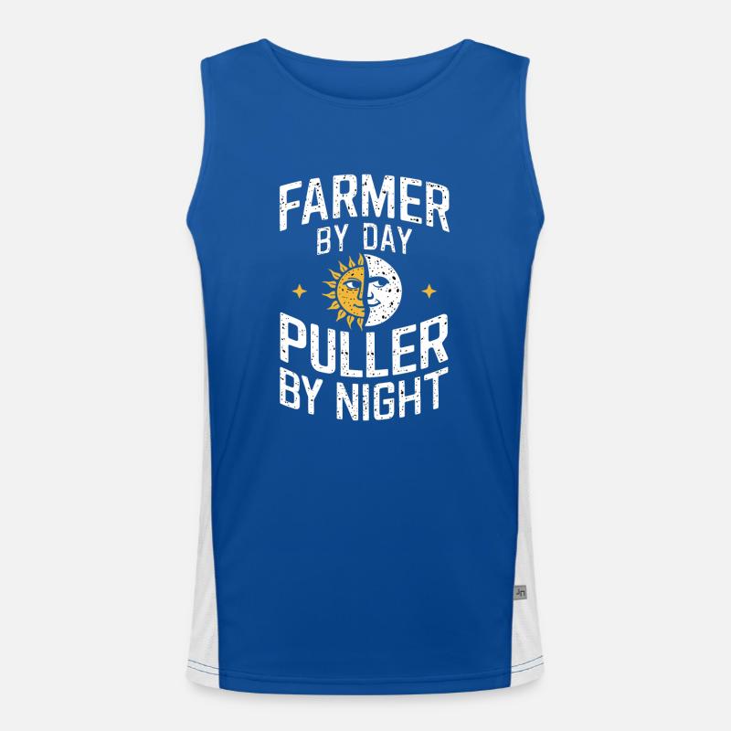 Tractor Pulling Tractor Pulling Tractor Power Farm Men's Functional Contrast Tank Top 