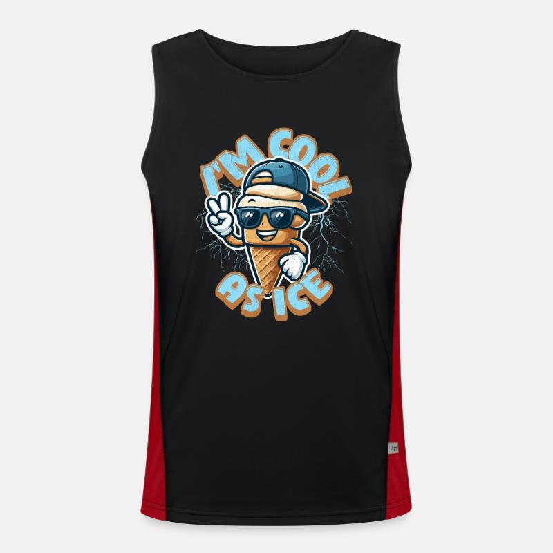 Ich bin cool wie Eis - süßes Kawaii Eiscreme-Maskottchen Funktionelles Kontrast-Tank Top für Männer 