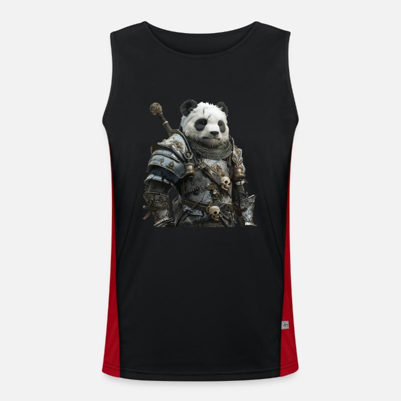 Panda Knight Middle Ages Men's Functional Contrast Tank Top 