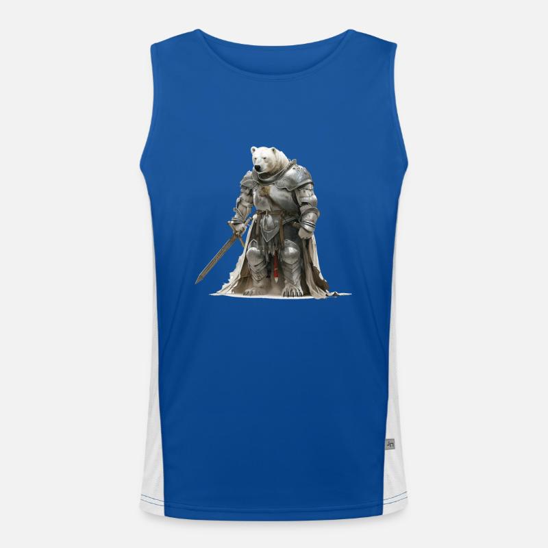 Polar Bear Knight Middle Ages Men's Functional Contrast Tank Top 
