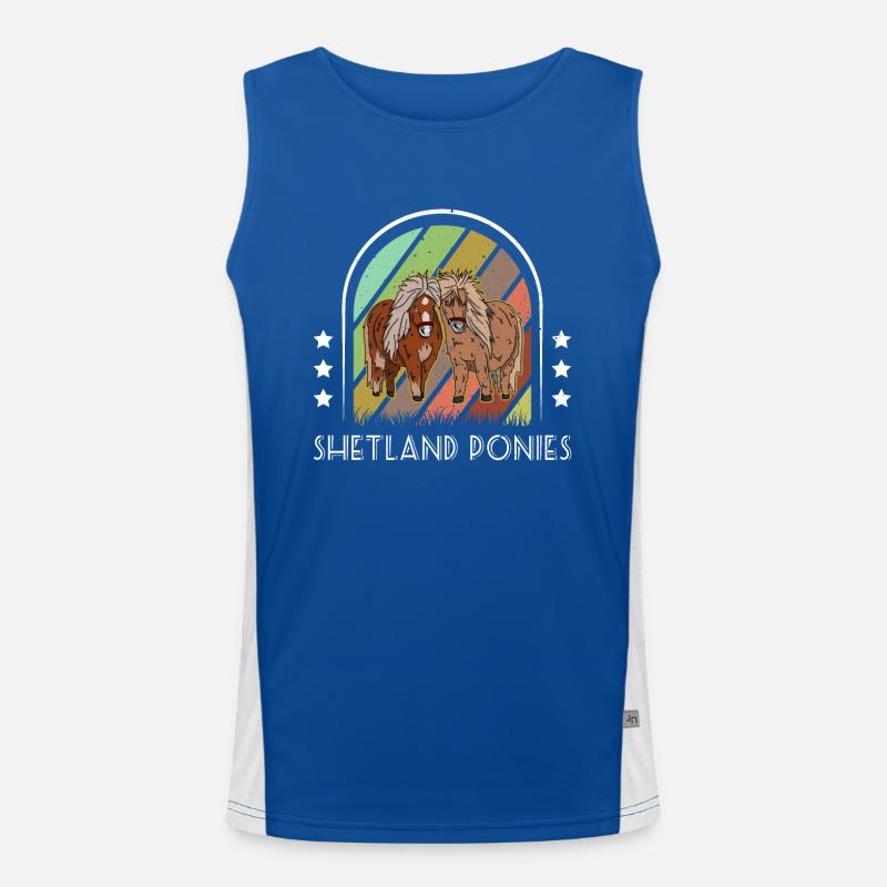 Pferdehalter Pony Shetland Shetty Mädchen Funktionelles Kontrast-Tank Top für Männer 
