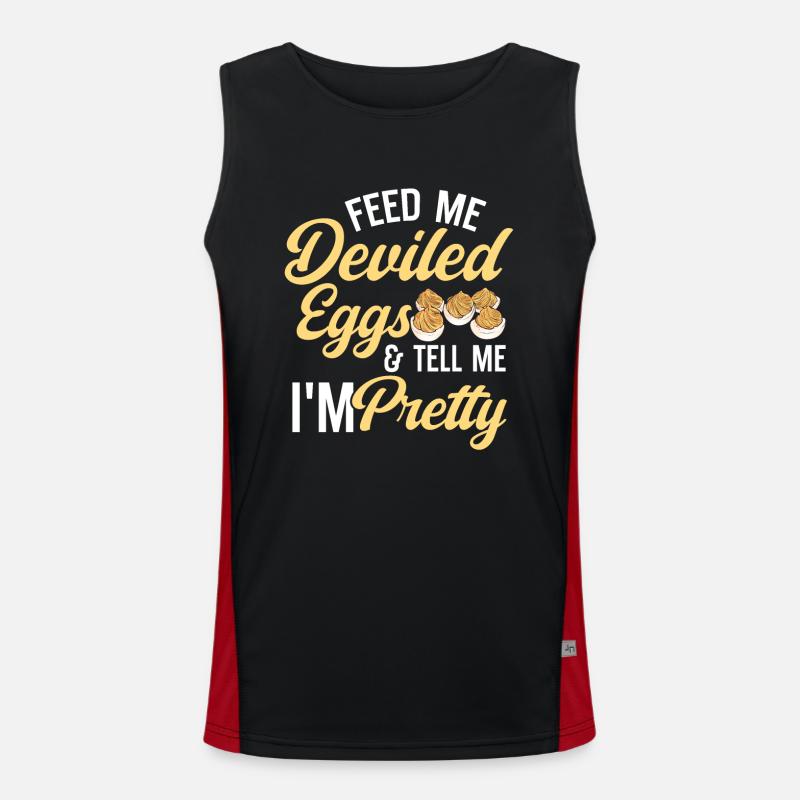 Gefüllte Eier Deviled Eggs - Funktionelles Kontrast-Tank Top für Männer  - Schwarz/Rot