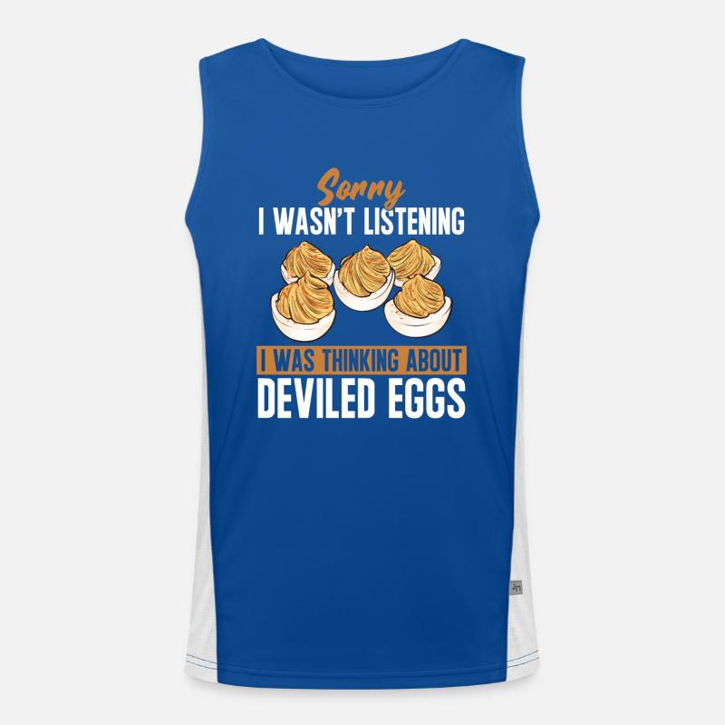 Gefüllte Eier Deviled Eggs Funktionelles Kontrast-Tank Top für Männer 
