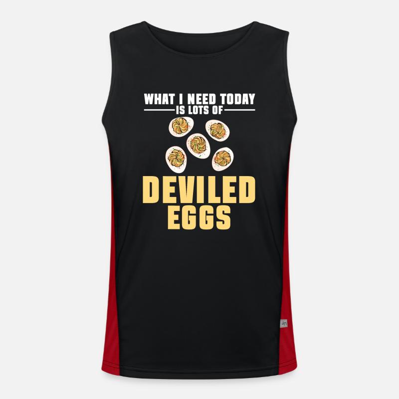 Gefüllte Eier Deviled Eggs - Funktionelles Kontrast-Tank Top für Männer  - Schwarz/Rot