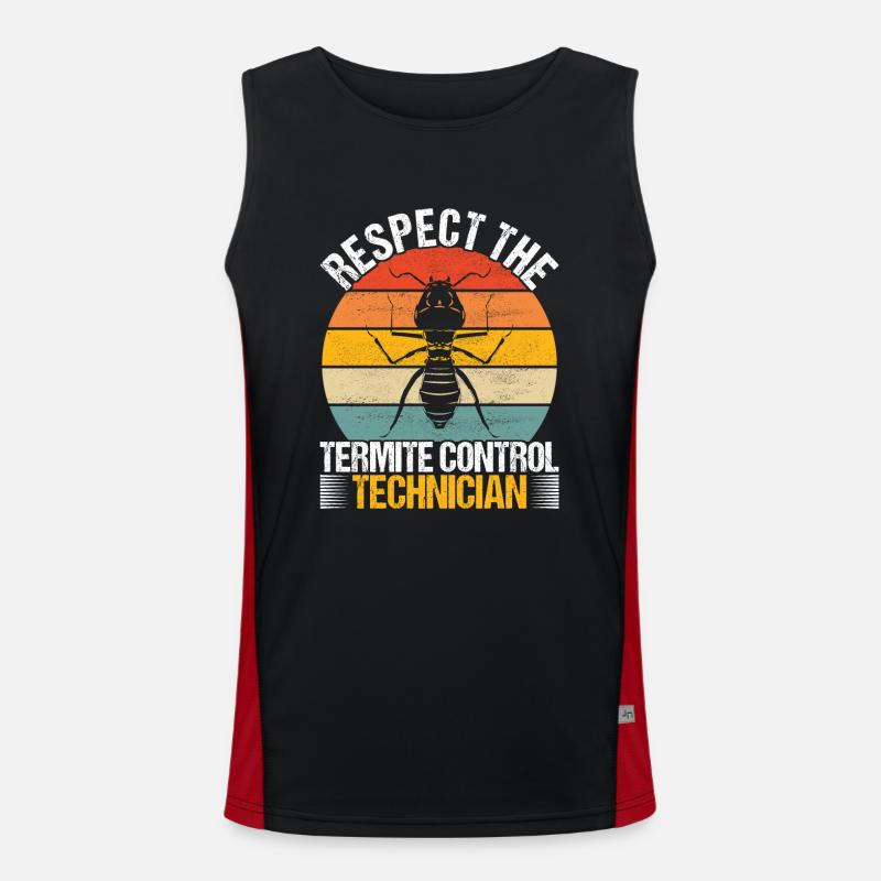 Pest Control Exterminator - Men's Functional Contrast Tank Top - black/red