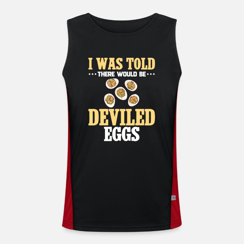 Gefüllte Eier Deviled Eggs - Funktionelles Kontrast-Tank Top für Männer  - Schwarz/Rot