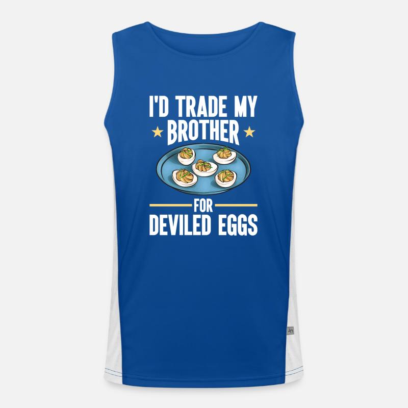 Gefüllte Eier Deviled Eggs Funktionelles Kontrast-Tank Top für Männer 