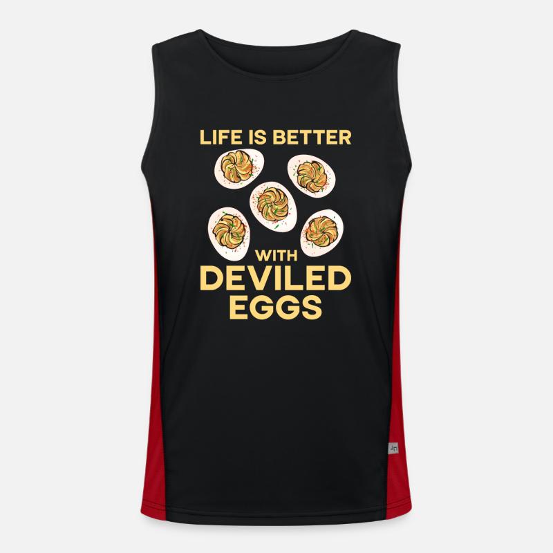 Gefüllte Eier Deviled Eggs Funktionelles Kontrast-Tank Top für Männer 
