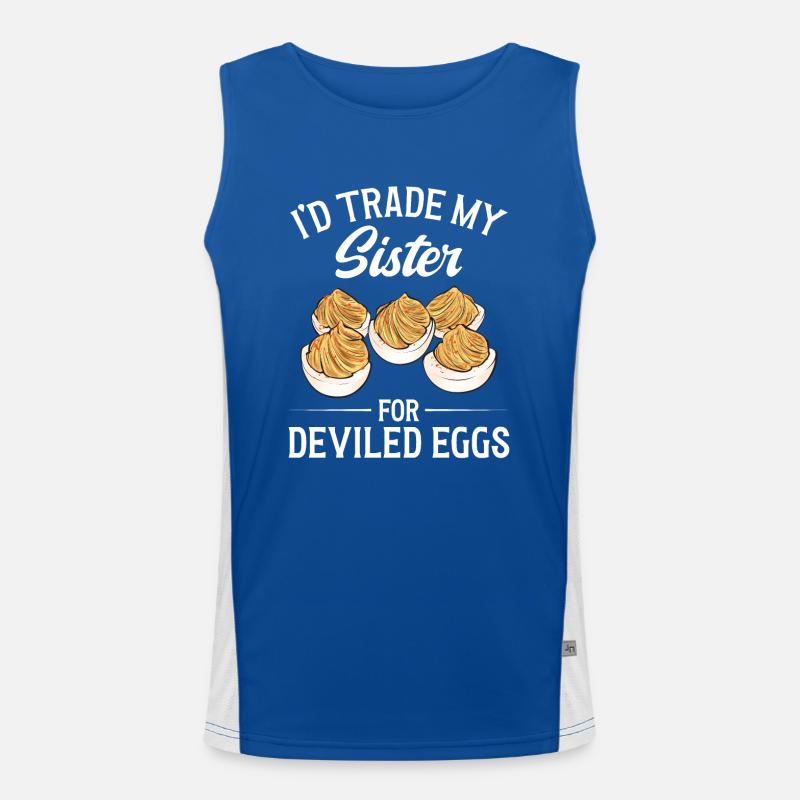 Gefüllte Eier Deviled Eggs Funktionelles Kontrast-Tank Top für Männer 