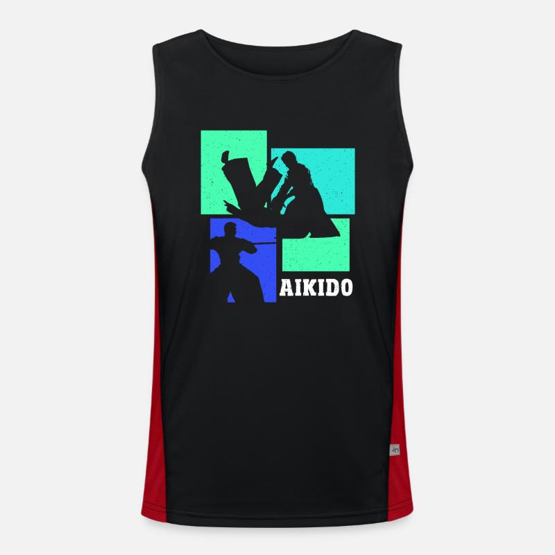Aikido Kampfsport Geschenk Funktionelles Kontrast-Tank Top für Männer 