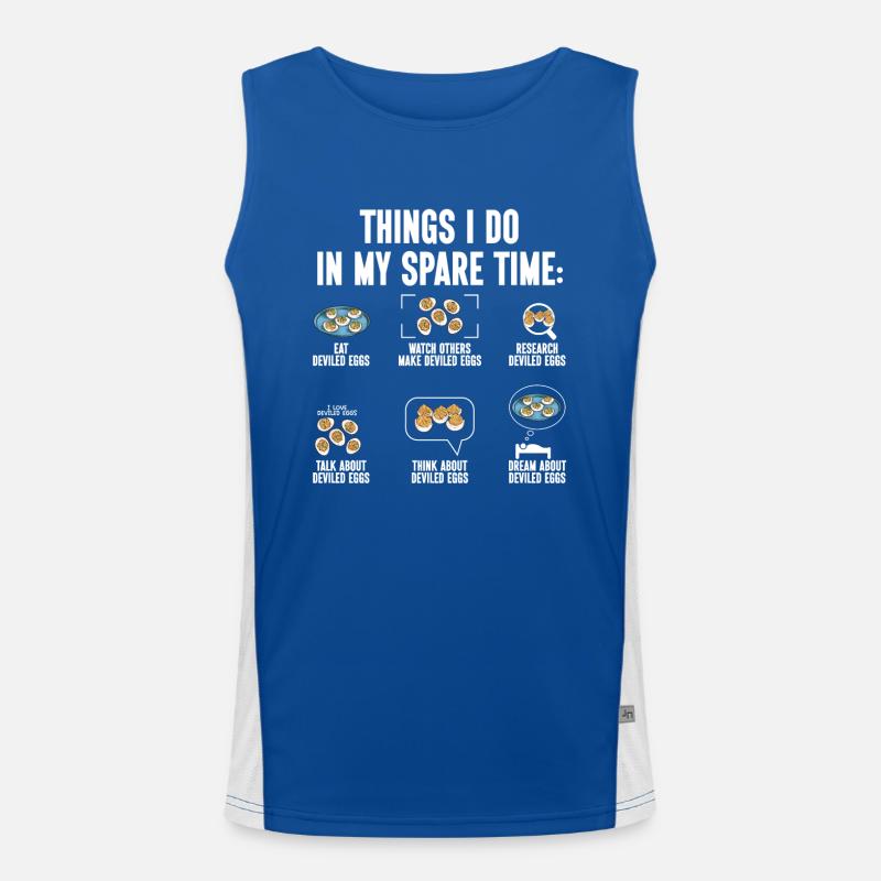 Gefüllte Eier Deviled Eggs Funktionelles Kontrast-Tank Top für Männer 