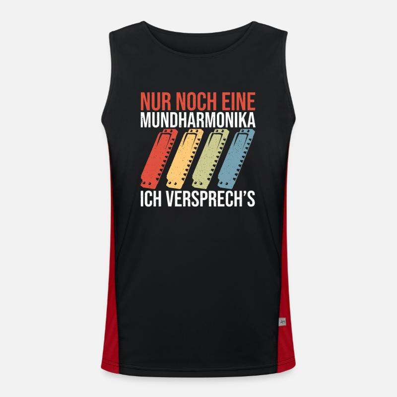 Playing Harmonica Gift Men's Functional Contrast Tank Top 