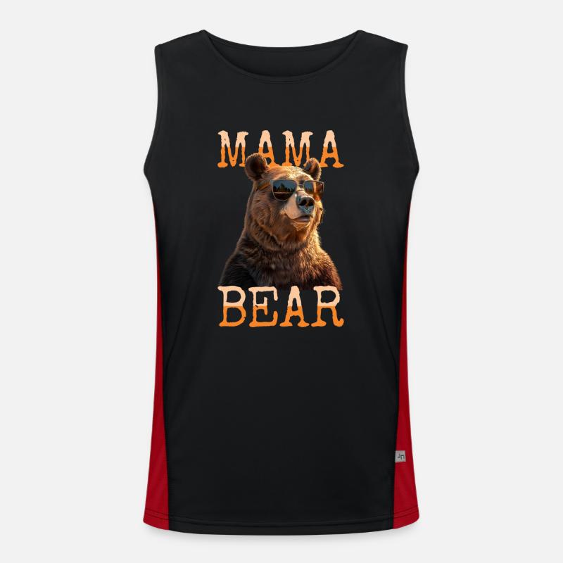 Mama Bear Bären Mutter Bärin Muttertag Grizzly Bär Funktionelles Kontrast-Tank Top für Männer 