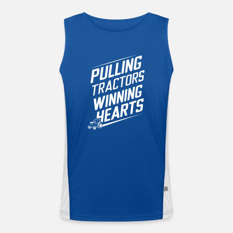 Tractor Pulling Tractor Pulling Tractor Power Farm Funktionelles Kontrast-Tank Top für Männer 