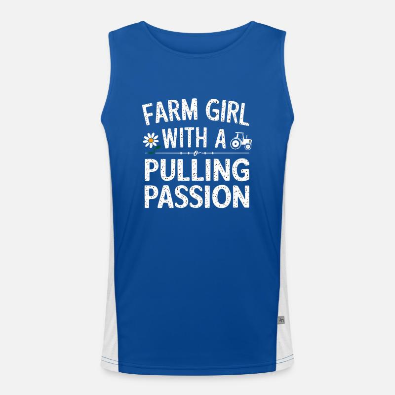 Tractor Pulling Tractor Pulling Tractor Power Farm Funktionelles Kontrast-Tank Top für Männer 
