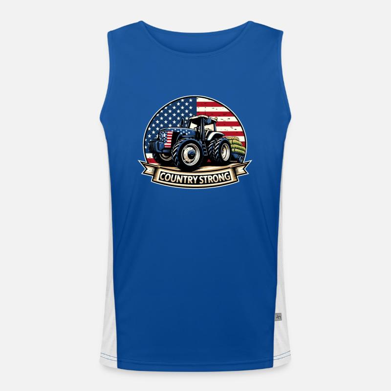 Tractor Pulling Tractor Pulling Tractor Power Farm Men's Functional Contrast Tank Top 