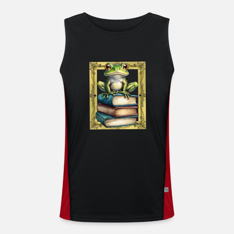 Frog Frogs Book Books Toad Men's Functional Contrast Tank Top 