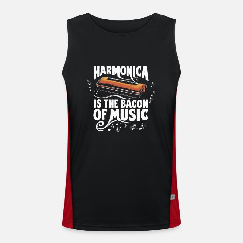 Harmonica Playing Gift Men's Functional Contrast Tank Top 