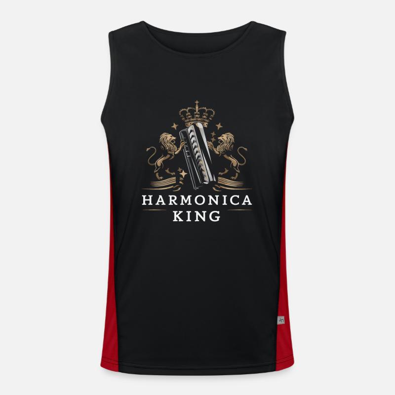 Harmonica Playing Gift Men's Functional Contrast Tank Top 
