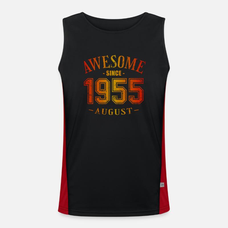 August 1955 - Geburtstag im August Awesome Funktionelles Kontrast-Tank Top für Männer 
