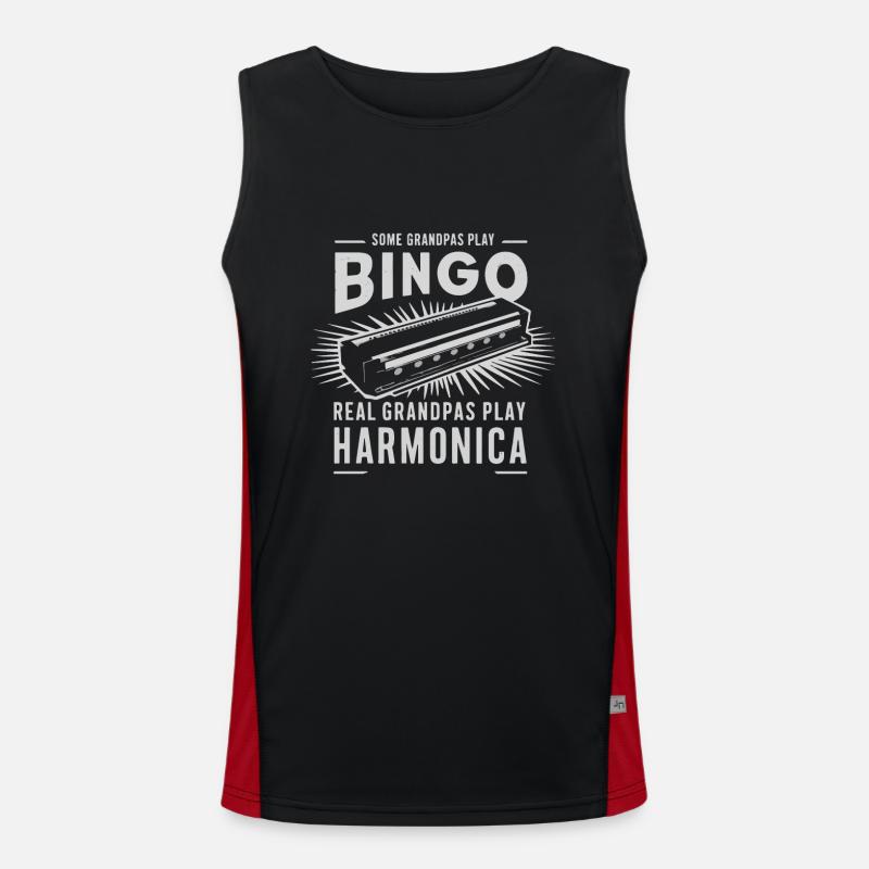 Harmonica Playing Gift Men's Functional Contrast Tank Top 