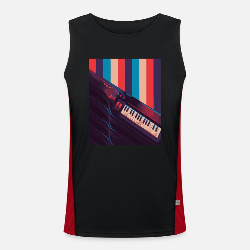 Keytar Keyboard Geschenk Funktionelles Kontrast-Tank Top für Männer 