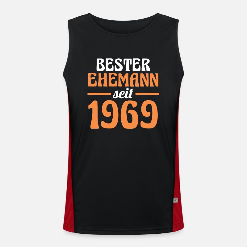 Valentinstag Bester Ehemann Seit 1969 Funktionelles Kontrast-Tank Top für Männer 