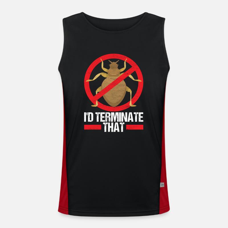 Pest Control Exterminator - Men's Functional Contrast Tank Top  - black/red