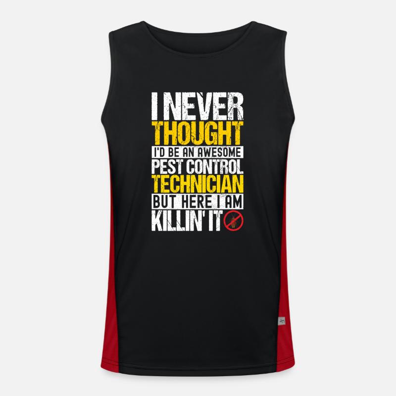 Pest Control Exterminator - Men's Functional Contrast Tank Top - black/red