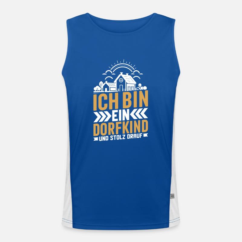 Ich Bin Das Dorfkind Funktionelles Kontrast-Tank Top für Männer 