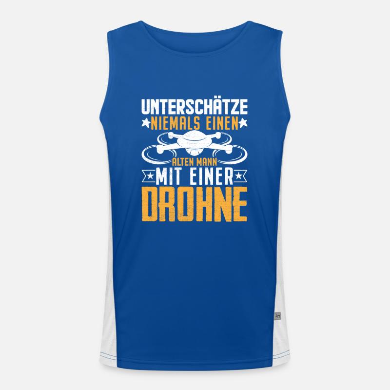 Drone Pilot Drone Quadcopter Gift Men's Functional Contrast Tank Top 