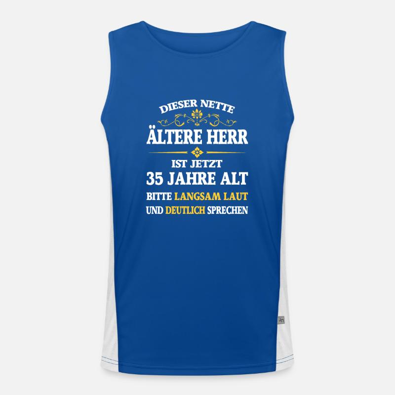 Geburtstag 35 Jahre dieser nette ältere Herr Funktionelles Kontrast-Tank Top für Männer 