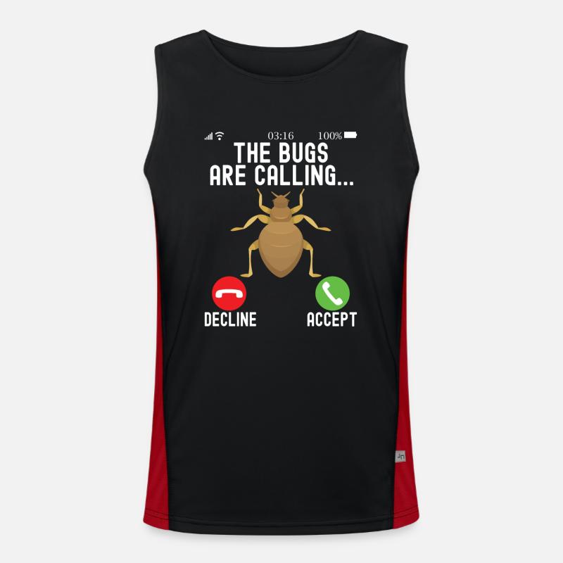 Pest Control Exterminators - Men's Functional Contrast Tank Top  - black/red