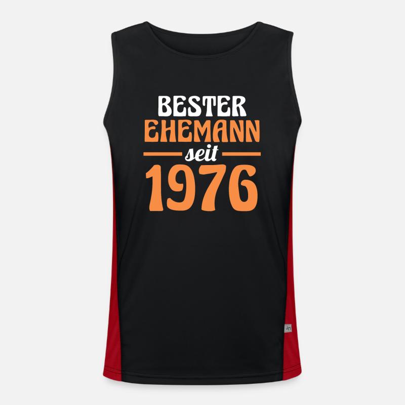 Valentinstag Bester Ehemann Seit 1976 Funktionelles Kontrast-Tank Top für Männer 