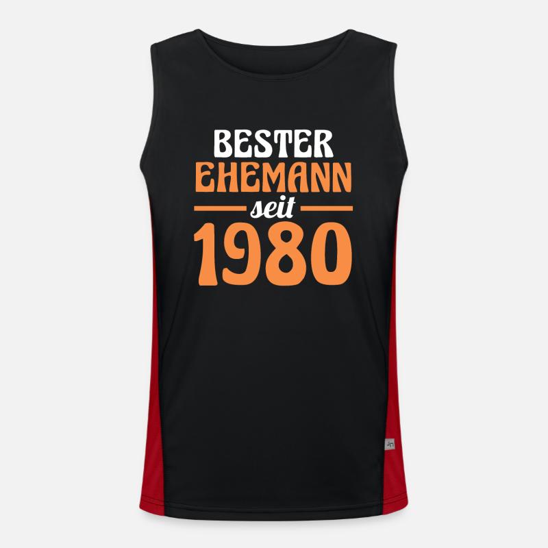 Valentinstag Bester Ehemann Seit 1980 Funktionelles Kontrast-Tank Top für Männer 